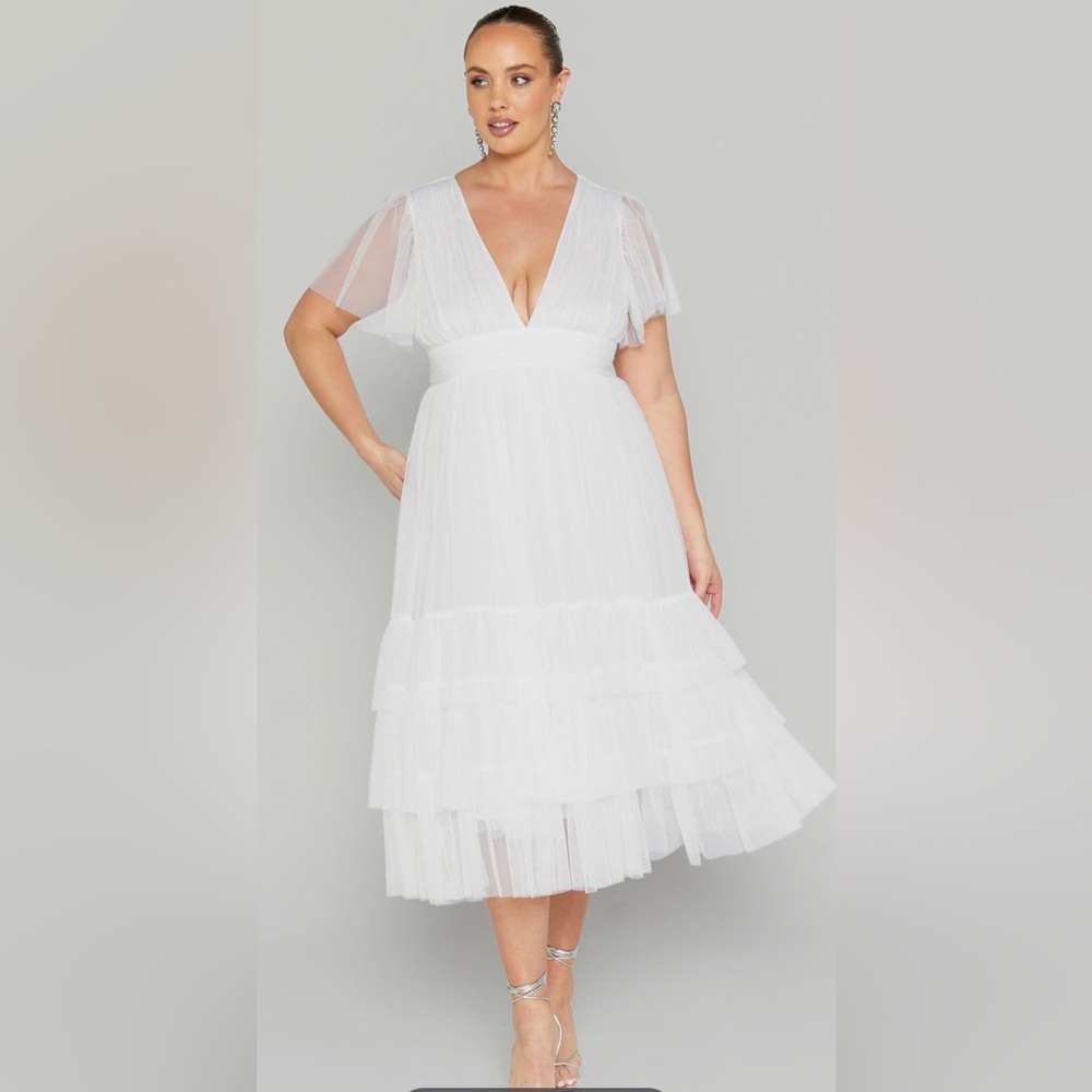 NWT Showpo White Tulle Midi Dress